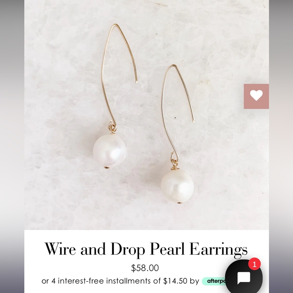 Dainty Pearl drop earring